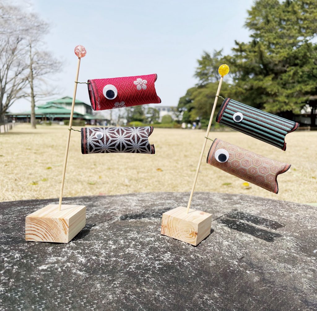 畳縁鯉のぼり作りのワークショップ